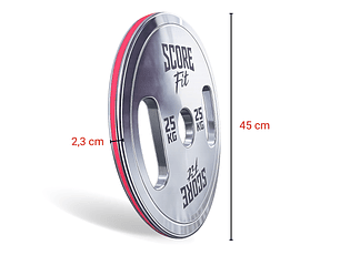 Par Discos Calibrados Powerlifting 25 Kg SCORE FIT®