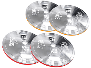 Par Discos Calibrados Powerlifting 20 Kg + Par 25 Kg SCORE FIT®