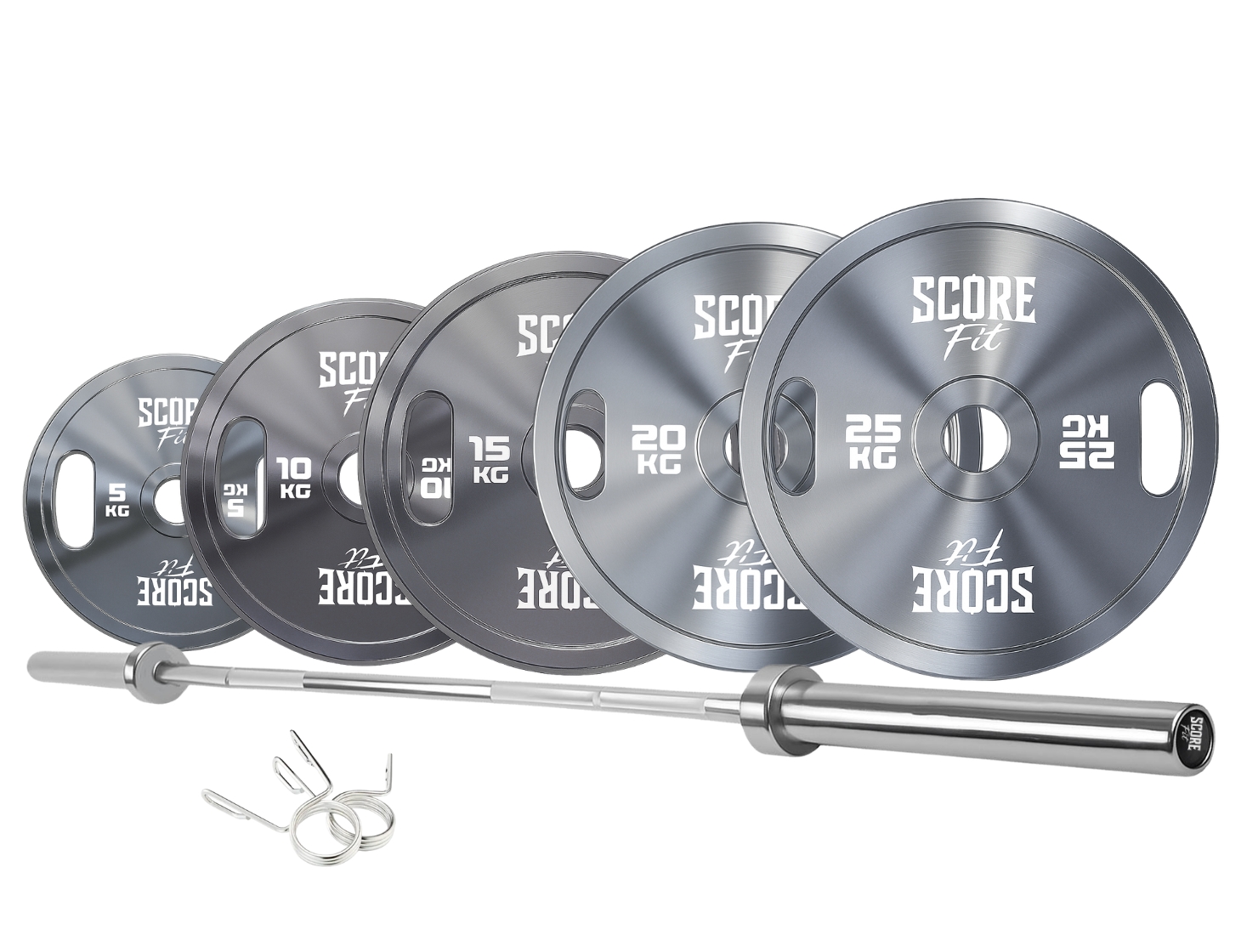 Pack 150 Kg Discos Calibrados Powerlifting + Barra Olímpica 20 Kg 3
