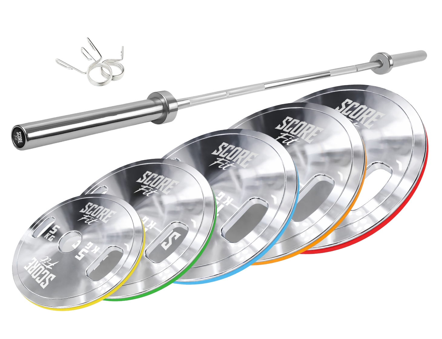 Pack 150 Kg Discos Calibrados Powerlifting + Barra Olímpica 20 Kg 1