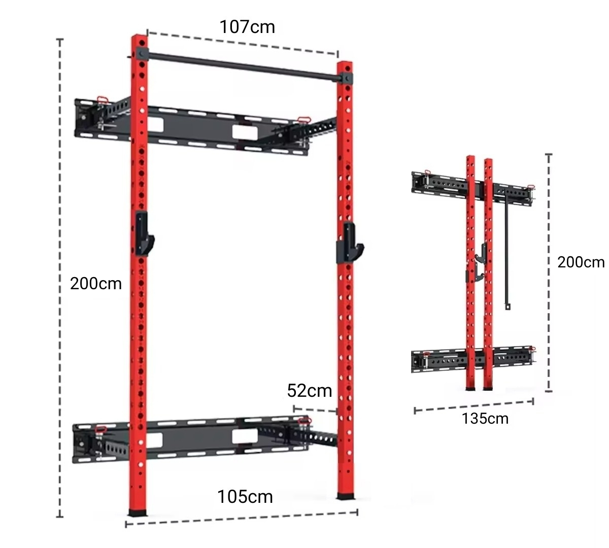 Rack Squat Plegable + Banco + Barra 20kg + 50kg Discos 5