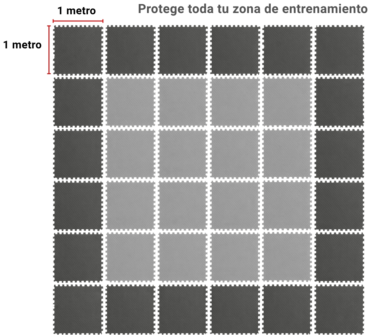 Tatami 100x100x3cm Gris/Negro SCORE FIT® 9