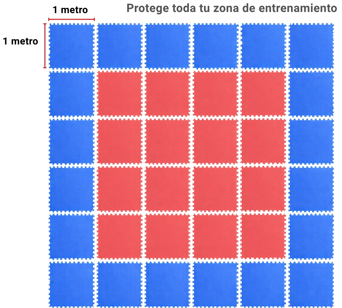 Tatami 100x100x3cm Rojo/Azul SCORE FIT® 5