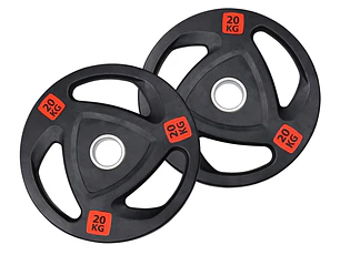 PEVENTA - Par Discos Olímpicos Grip Pro 20 Kg (triple agarre)