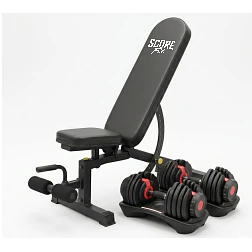 Banco Regulable + Par Mancuernas Ajustables 24 Kg - Miniatura 1
