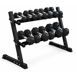 Pack 210 Kg Mancuernas Hexagonales (7.5 a 22.5kg) + Rack 2 Niveles - Miniatura 1
