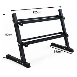 Pack 210 Kg Mancuernas Hexagonales (7.5 a 22.5kg) + Rack 2 Niveles - Miniatura 3