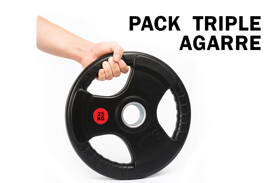 Pack 80 Kg en Discos Grip + Barra Olímpica 20 kg 5