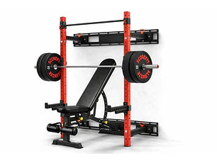 Rack Squat Plegable + Banco + Barra 15kg + 50kg Discos