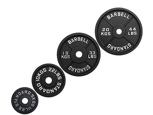 Pack 110 Kg Discos IRON BLACK + Barra Olímpica 15 Kg