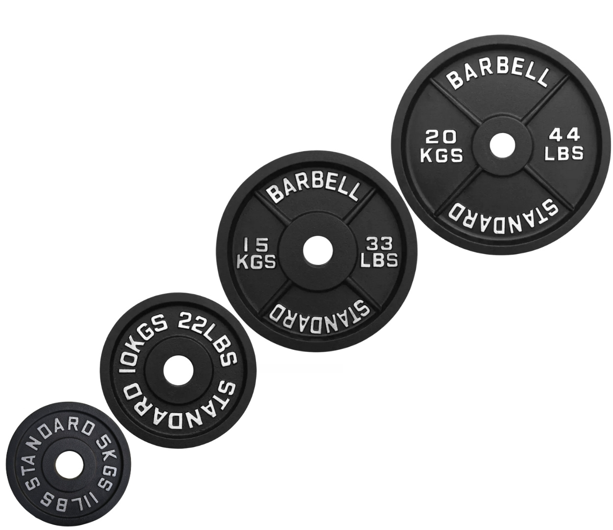 Pack 150 Kg Discos IRON BLACK + Barra Olímpica 15 Kg 2