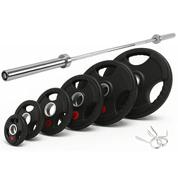 Pack 80 Kg Discos Grip + Barra Olímpica 15 Kg - Miniatura 1