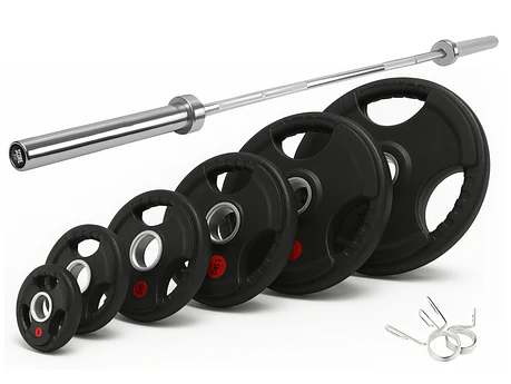Pack 60 Kg Discos Grip + Barra Olímpica 15 Kg