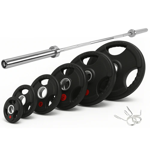 Pack 150 Kg Discos Grip + Barra Olímpica 20 Kg