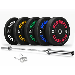 Pack 110 Kg Discos Bumper + Barra Olímpica 20 Kg - Miniatura 1