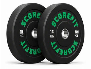 Par Discos Olímpicos Bumper 15 Kg SCORE FIT®| PREVENTA