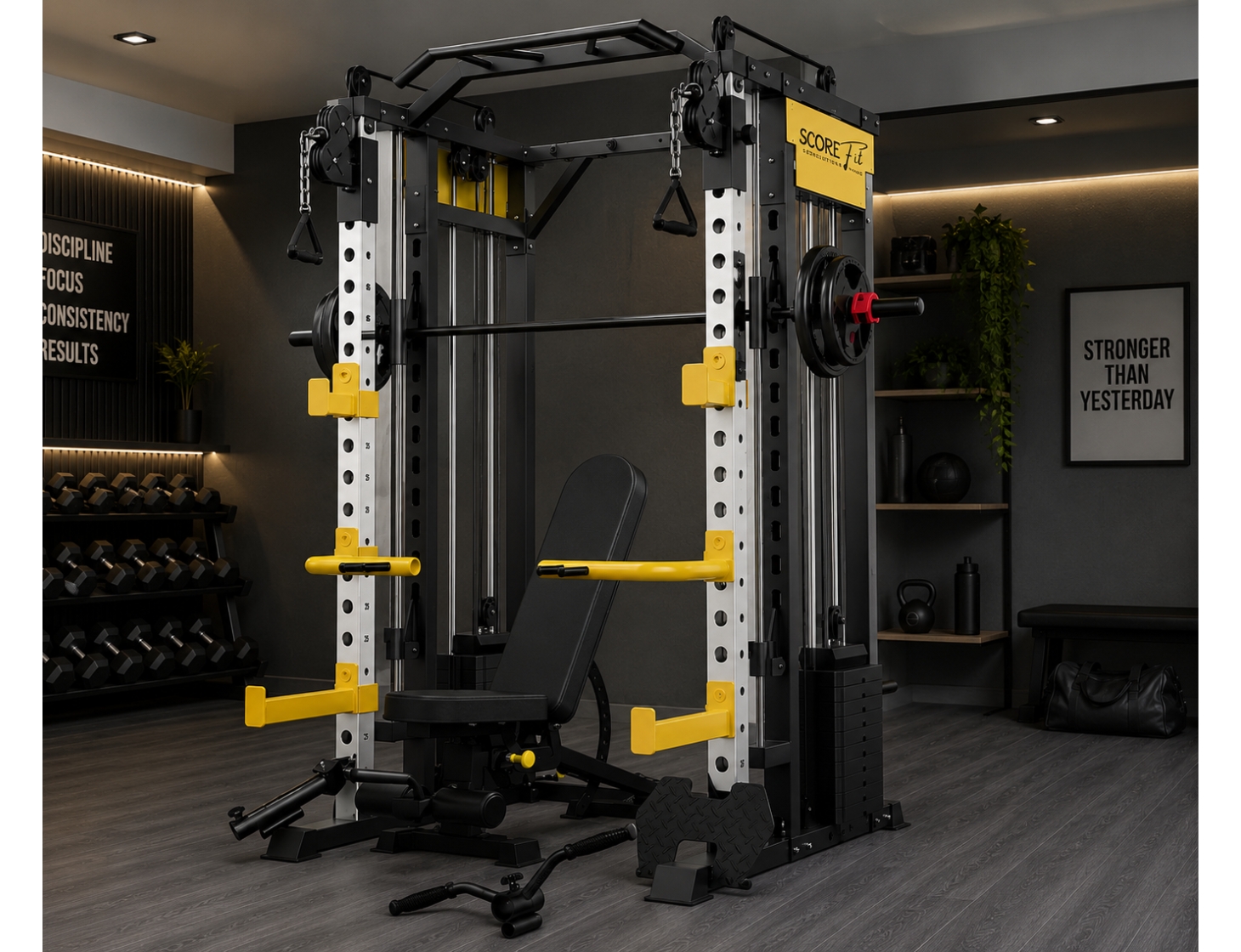 Power Rack SF-PRO + Banco Regulable + 30Kg Discos (RESERVA 40%) 6