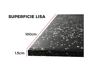 Piso de Caucho 100x100x1.5cm (Superficie Lisa White)