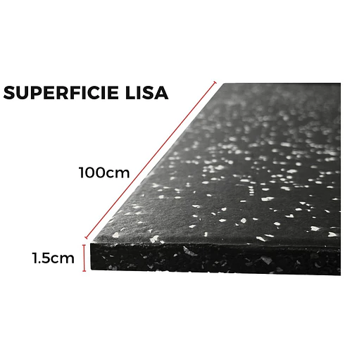 Piso de Caucho 100x100x1.5cm (Superficie Lisa White)