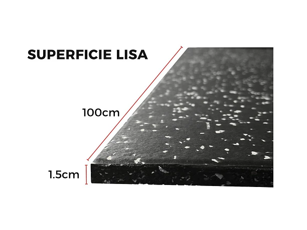 Piso de Caucho 100x100x1.5cm (Superficie Lisa White)