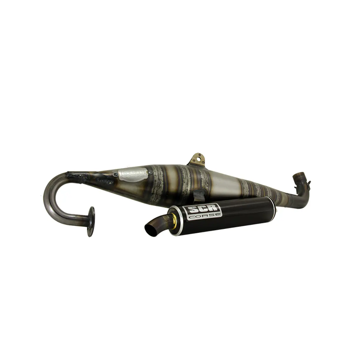 Motorrad Auspuff EEC E13 GIANNELLI EXTRA V2 Auspuff Für MBK NITRO 97-11 & YAMAHA AEROX 95-01 – Mit Aluminium-Schalldämpfer, Titan-Optik Auspuff MBK NITRO