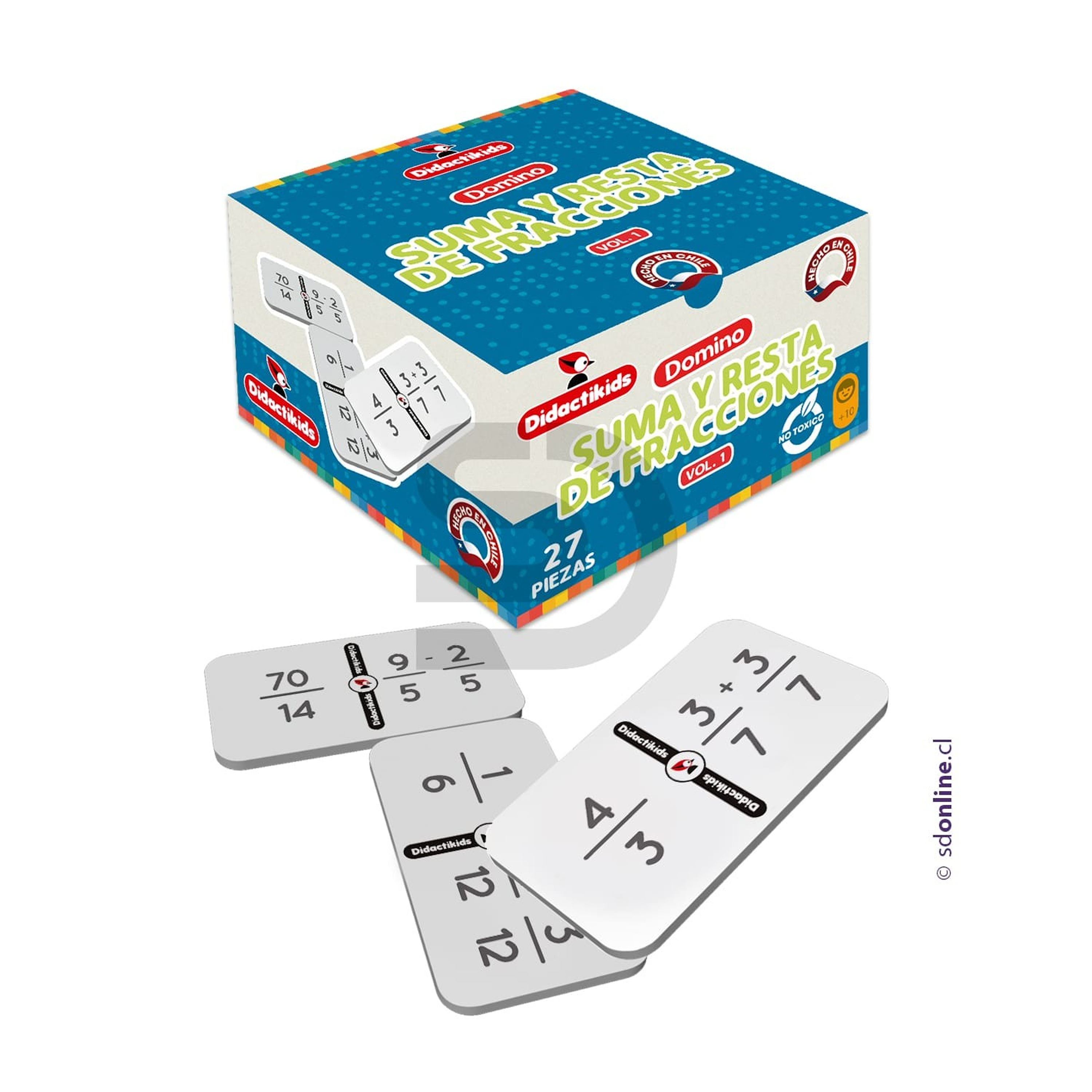 Dominó de suma y resta de fracciones 1
