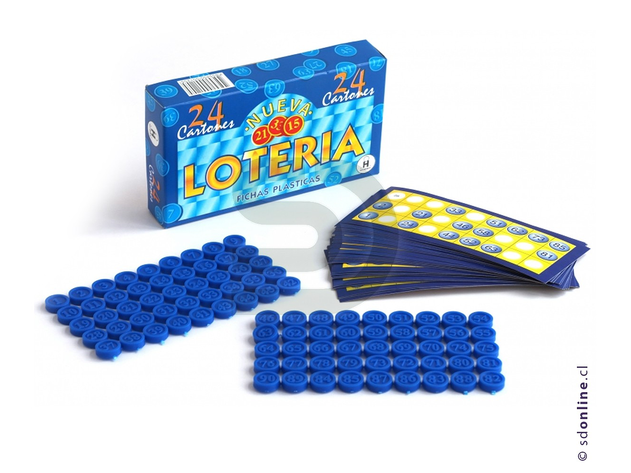 Lotería 24 cartones ficha plástica 1