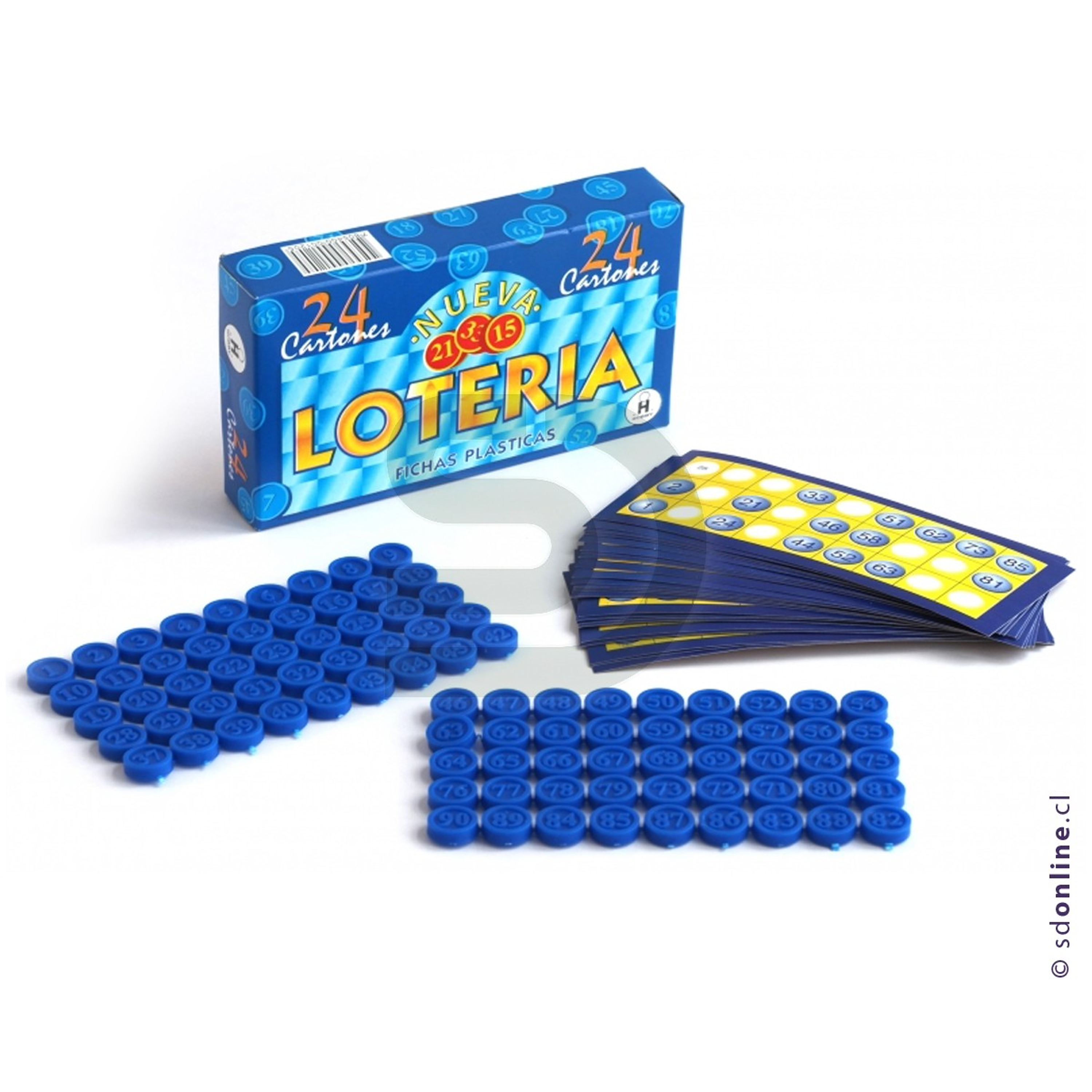 Lotería 24 cartones ficha plástica 1