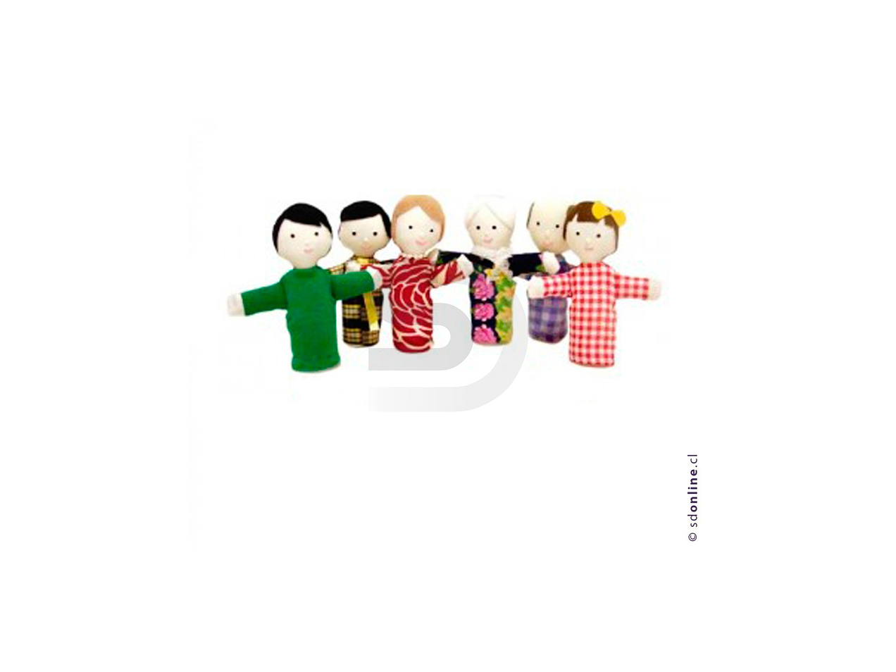Familia títeres de dedos 6 integrantes 1