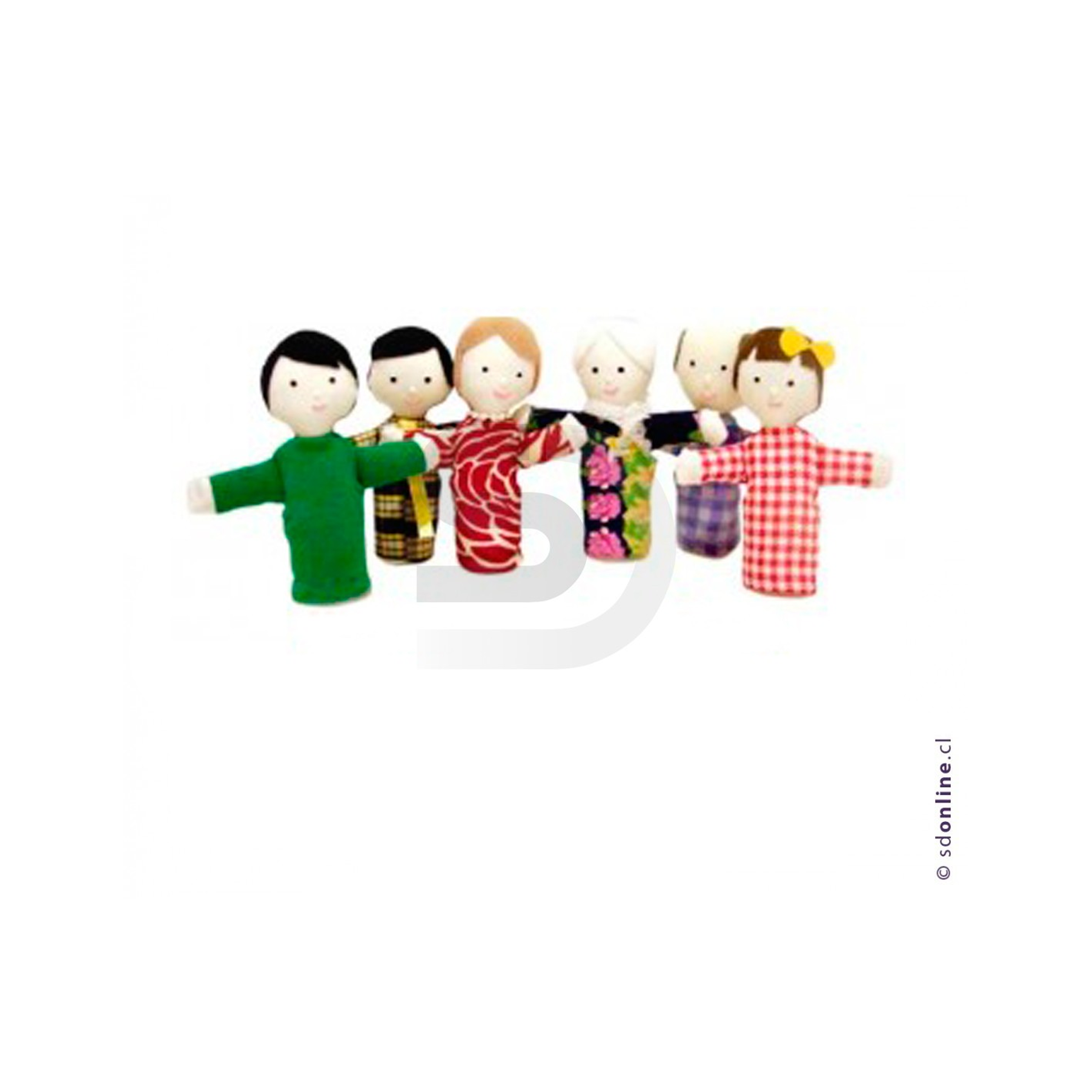 Familia títeres de dedos 6 integrantes 1