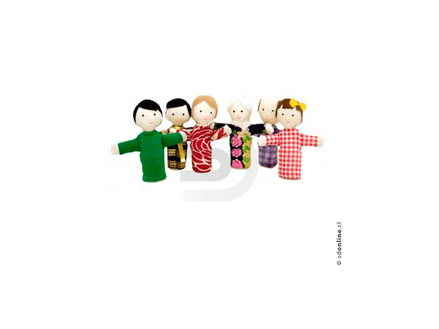 Familia títeres de dedos 6 integrantes 1