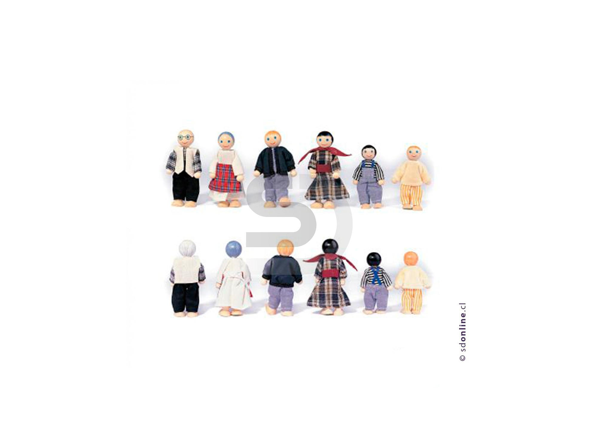 Familia de madera 6 integrantes 9Cm 1