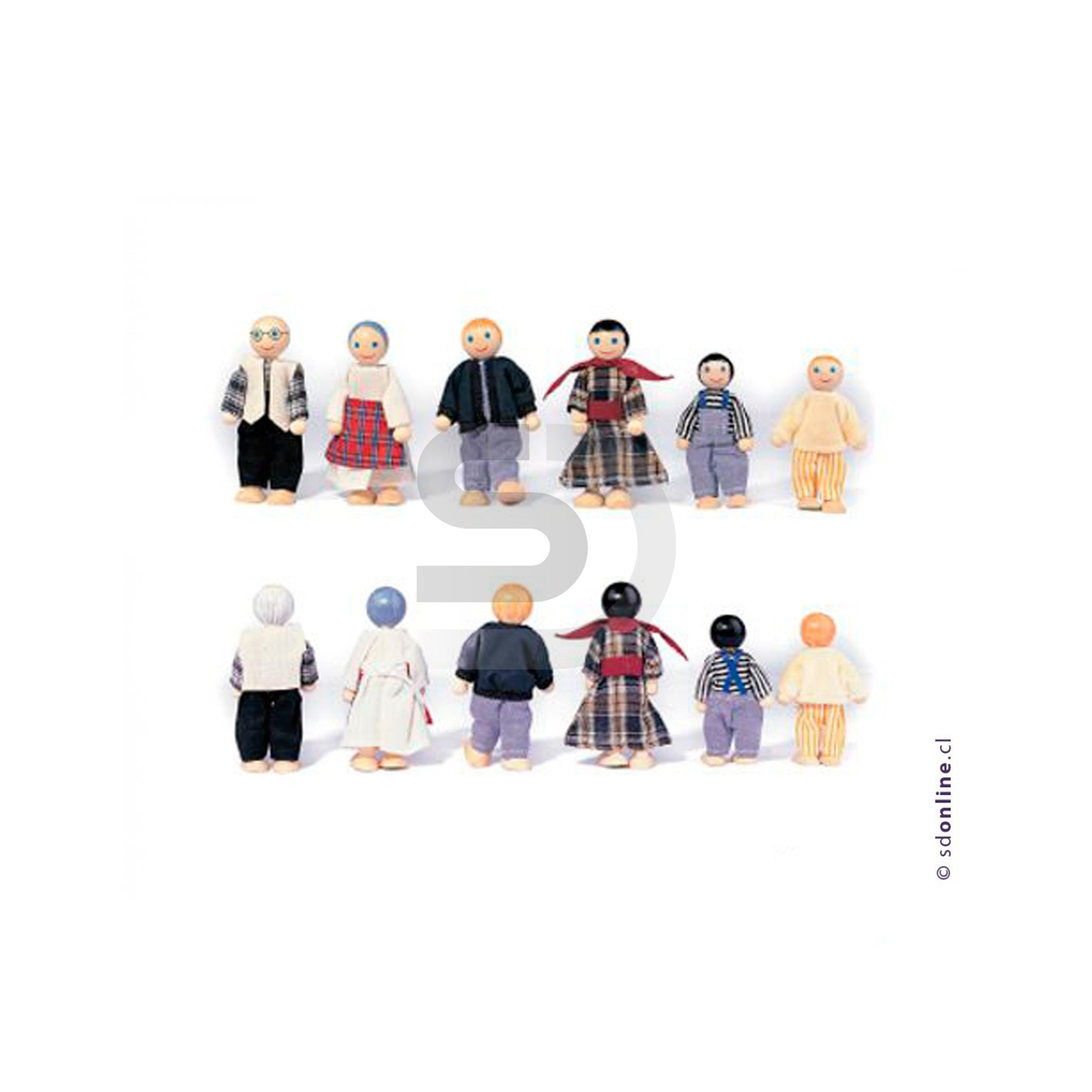 Familia de madera 6 integrantes 9Cm 1