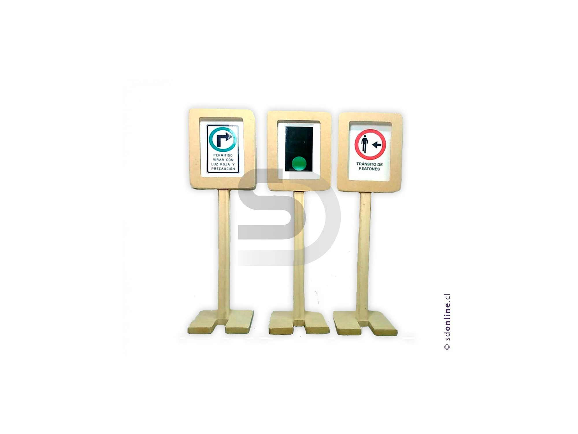 Señales de transito viales juego madera y cartón 1