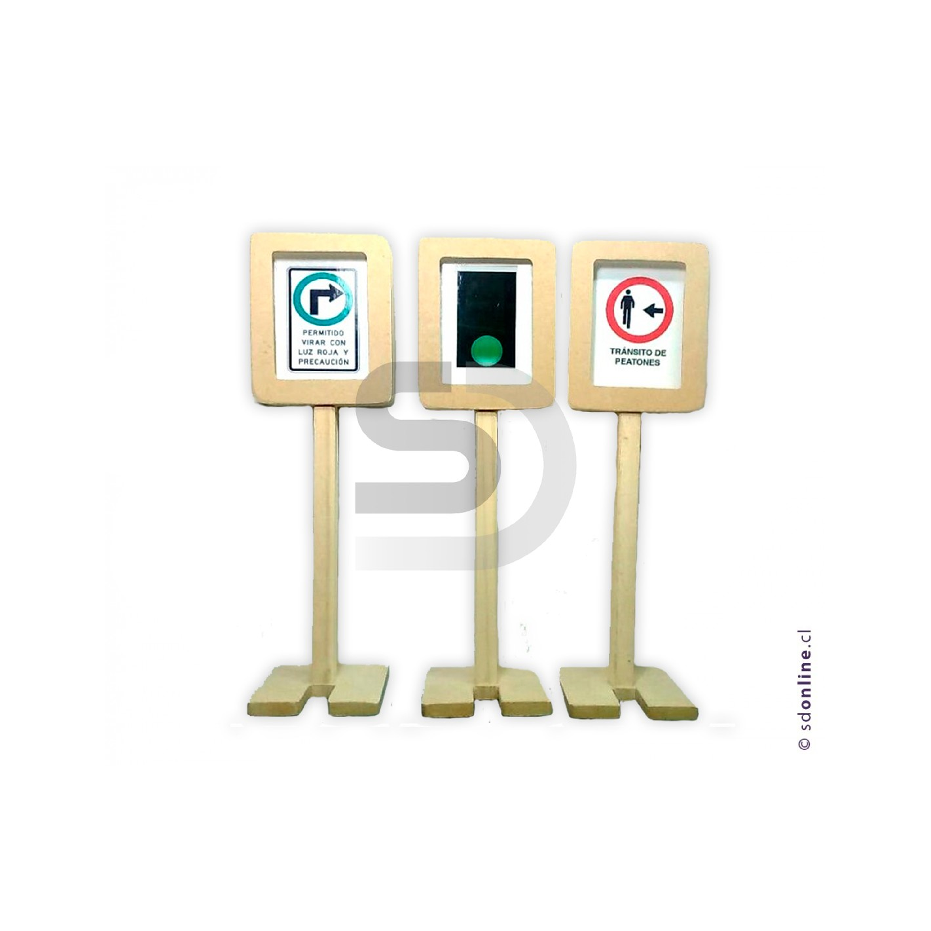 Señales de transito viales juego madera y cartón 1