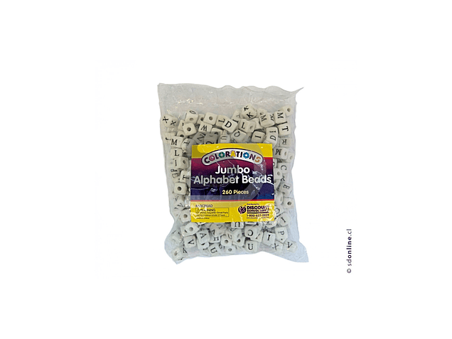 Dados letras para enhebrar 260pza 1