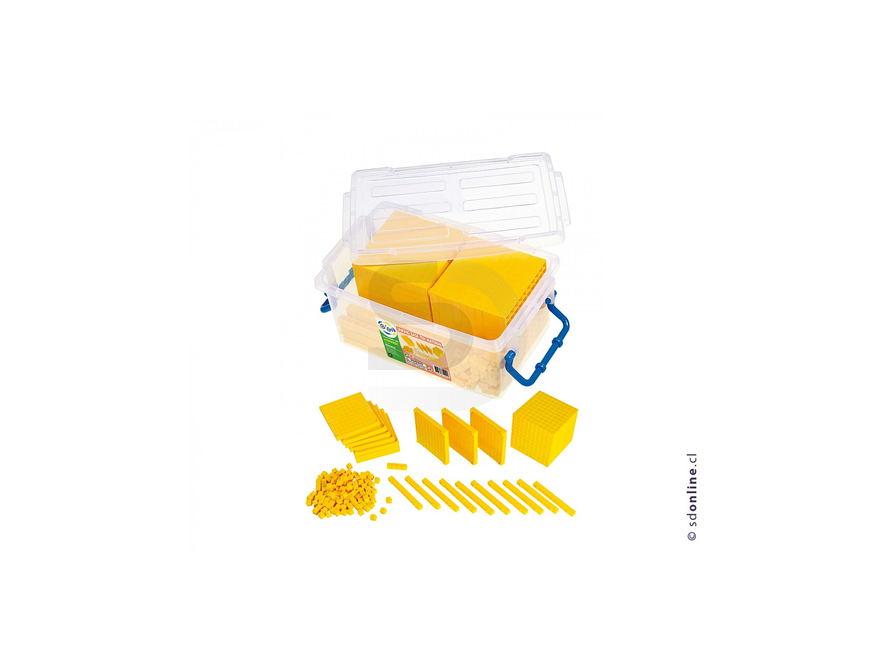 Bloques base 10 plástica 121 pzas. 1