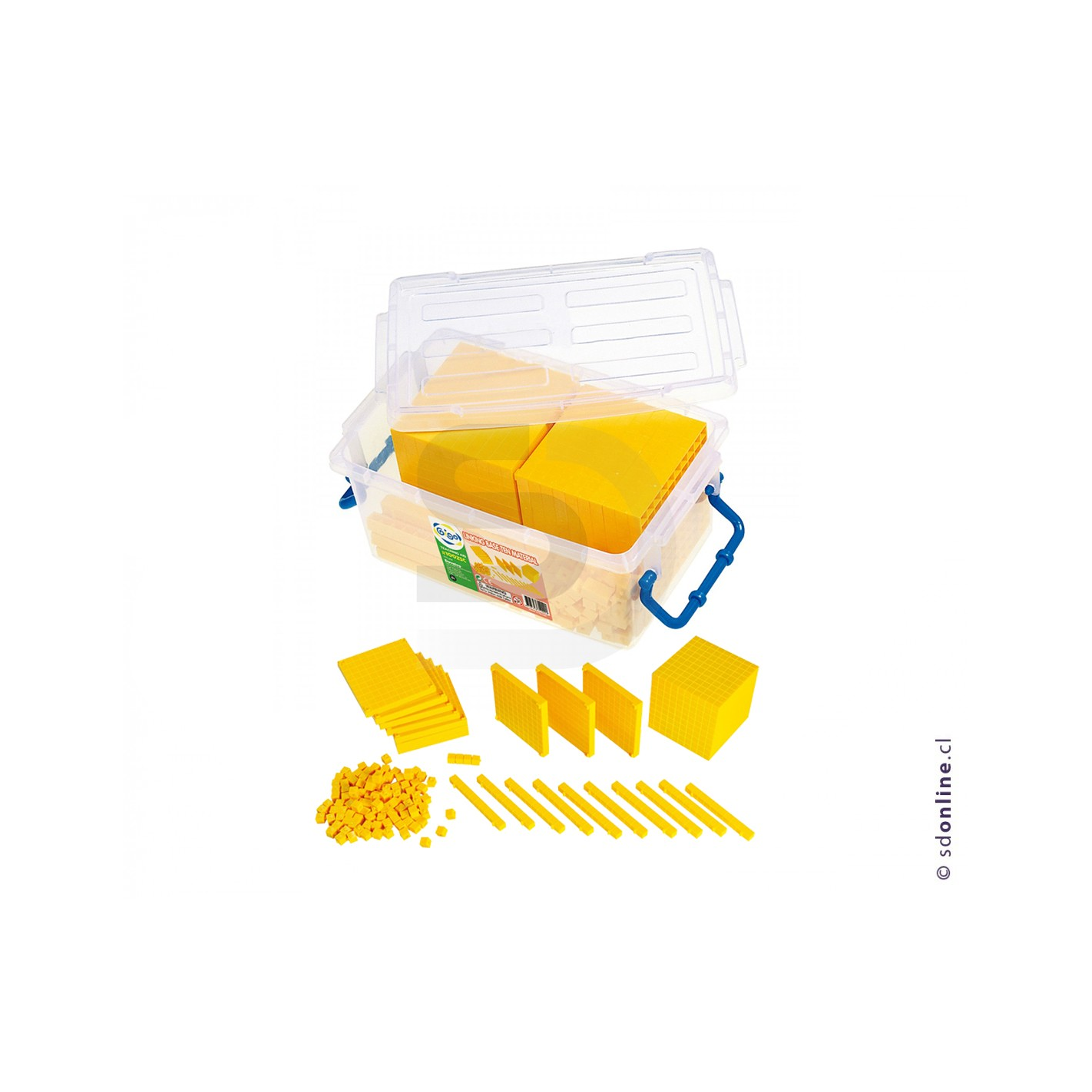 Bloques base 10 plástica 121 pzas. 1