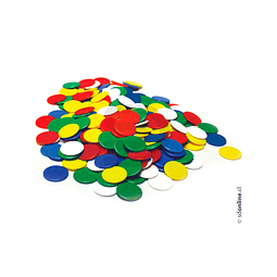 Fichas plásticas de colores 300 pzas 2,5mm
