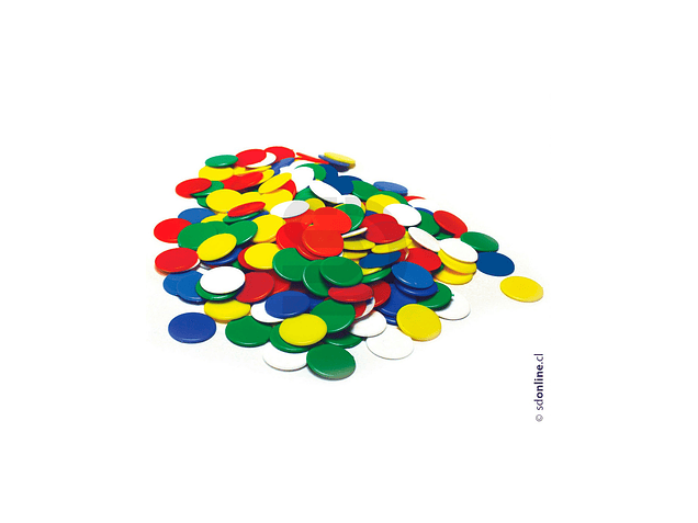 Fichas plásticas de colores 300 pzas 2,5mm 1