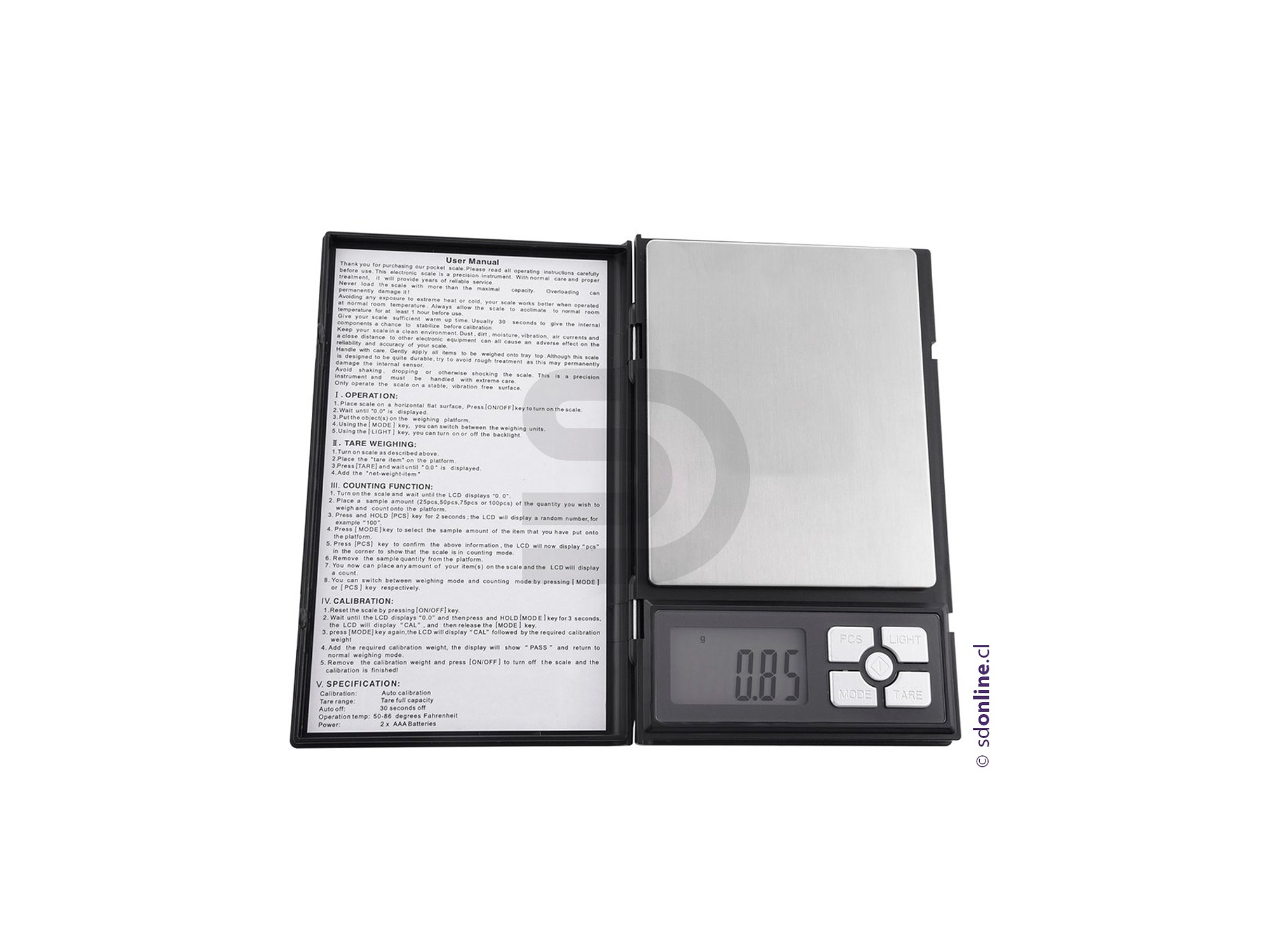 Balanza electrónica 500Gr 0.1Gr 1