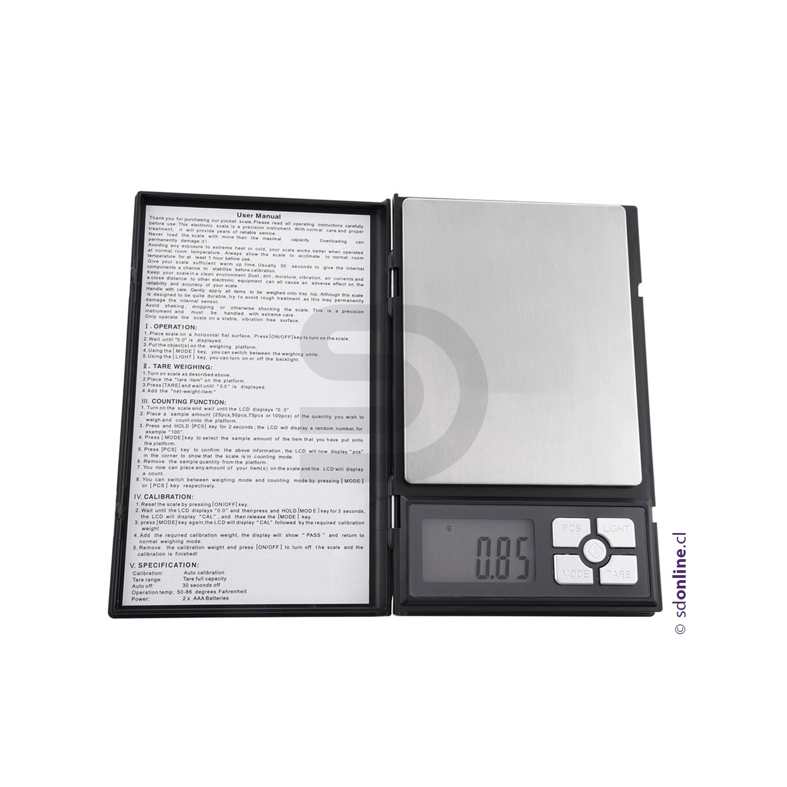 Balanza electrónica 500Gr 0.1Gr 1