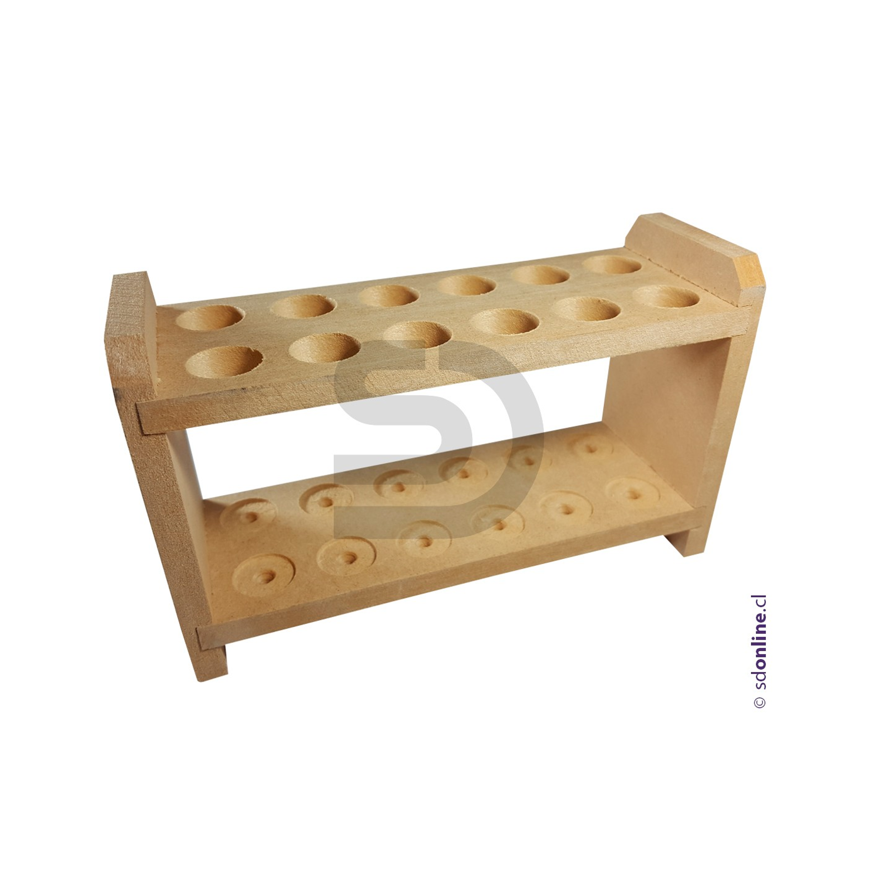 Gradilla madera 12 porta tubos 18mm 1