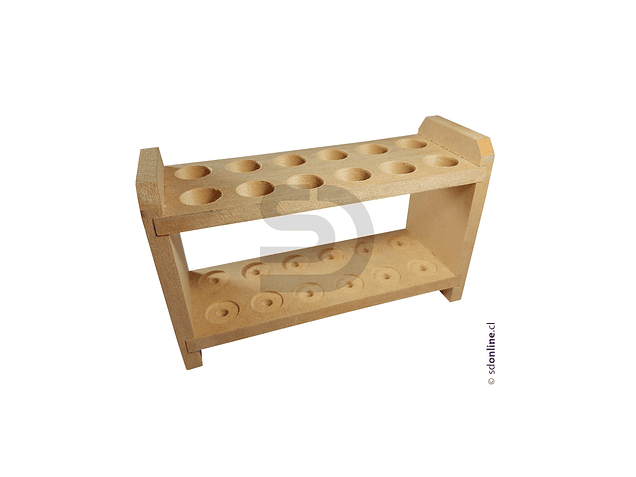 Gradilla madera 12 porta tubos 18mm 1