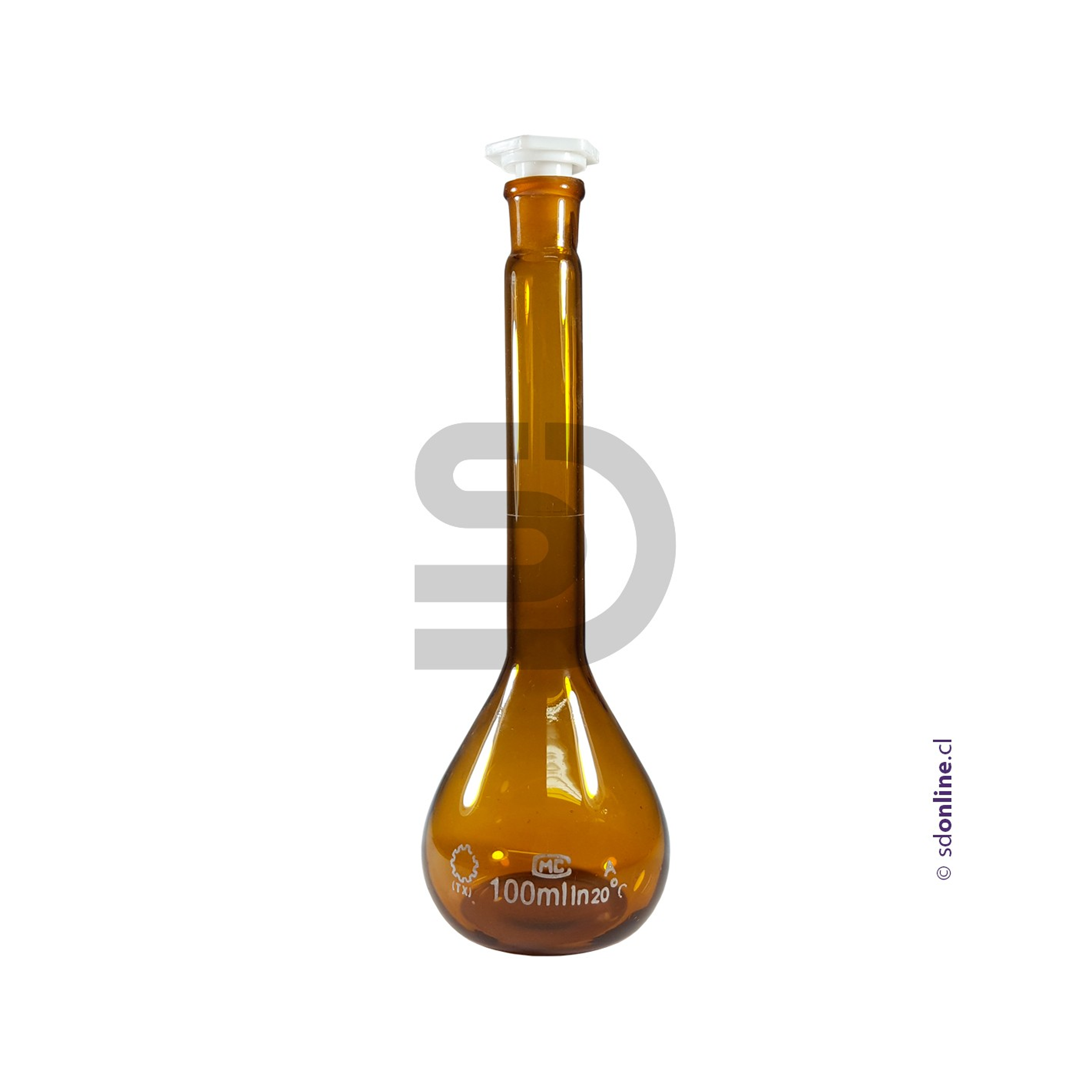 Matraz ambar aforado clase A 100Ml 1