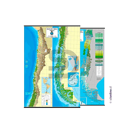 Mapa de Chile reversible físico / político-administrativo