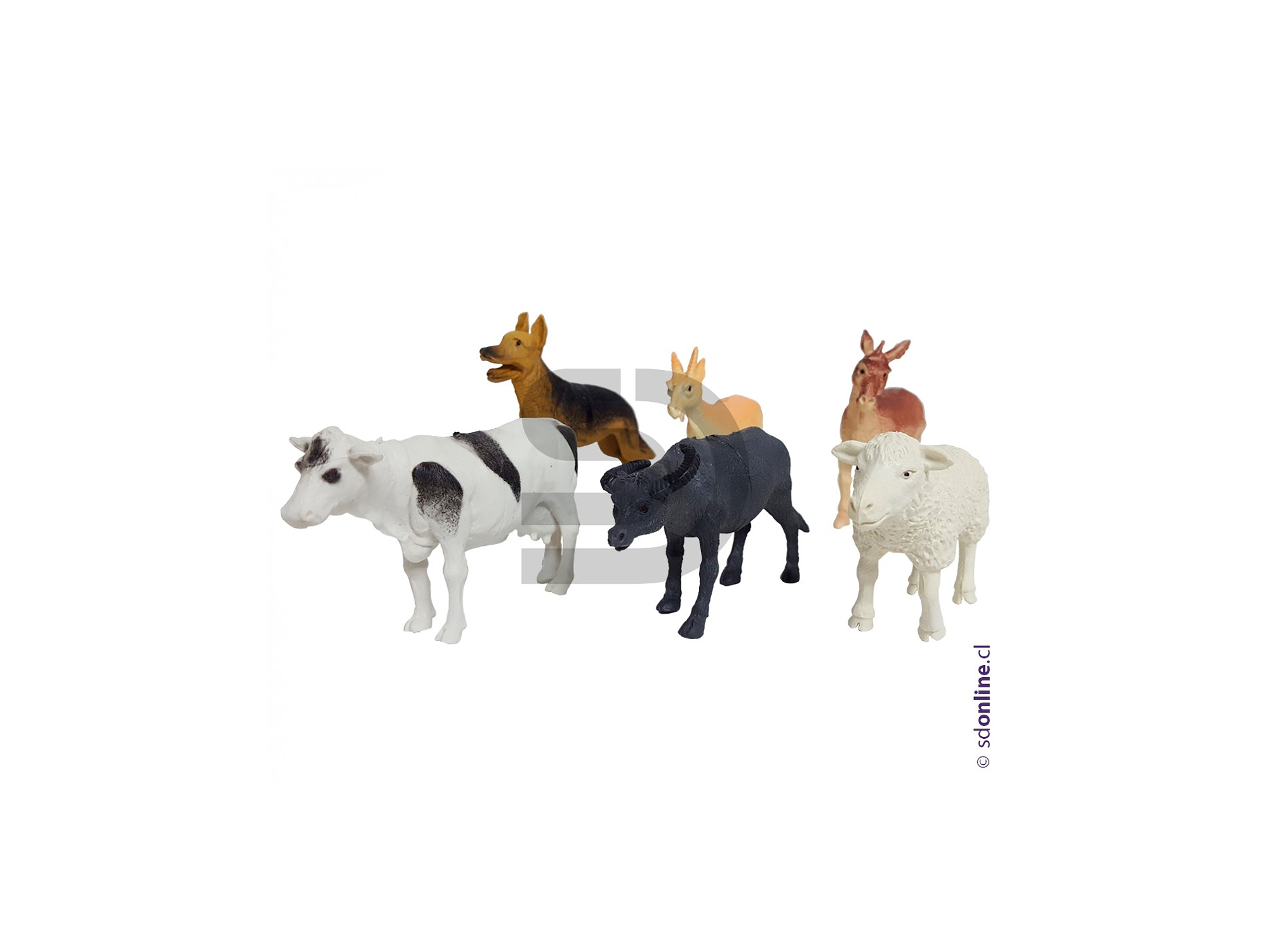 Animales granja y/o domésticos set 6 Und 8-10 Cm 1
