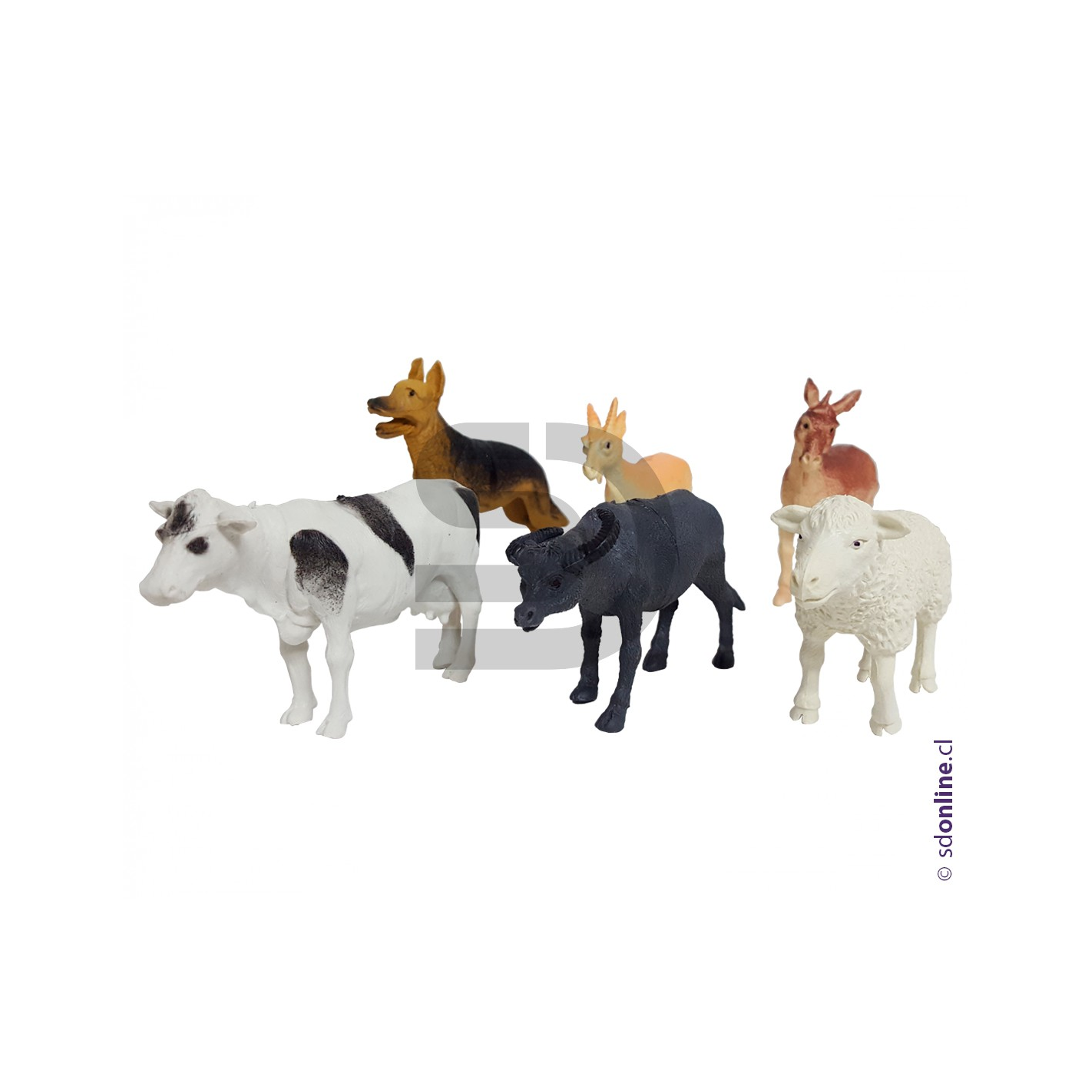 Animales granja y/o domésticos set 6 Und 8-10 Cm 1