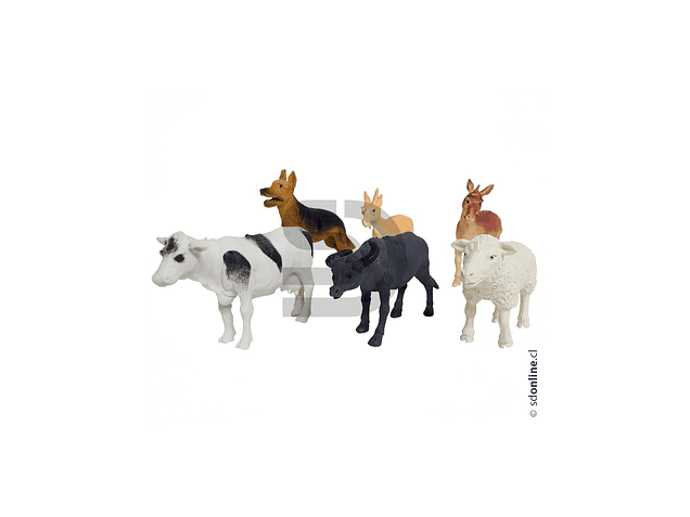 Animales granja y/o domésticos set 6 Und 8-10 Cm 1