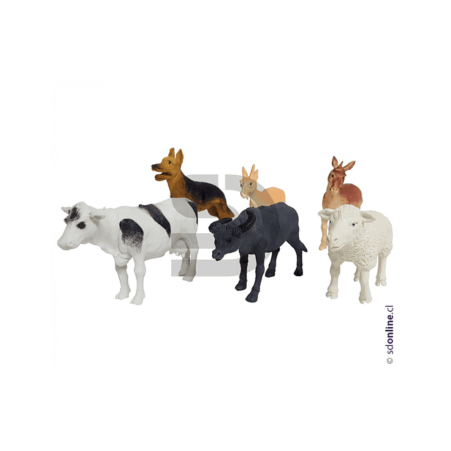 Animales granja set 6 Und 8-10 Cm